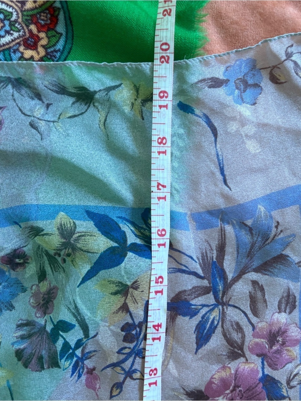 Light Blue Floral Sheer Scarf - Women's Accessories - Picture 4 of 4